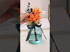 AROMA HOME Flower Fiber Stick glazen fles 400 ml ronde rietverspreider met geschenkdoos