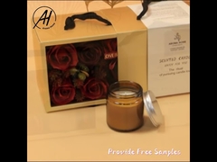 Eucalyptus natuurlijke was bruine flessenkaarsenset met kurkdeksel