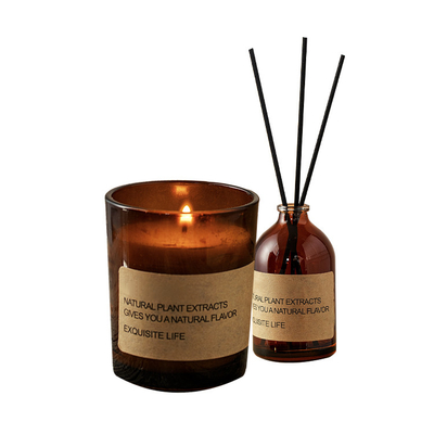 Privé Etiketglas Bemerkte Kaarsen en Reed Diffuser Home Fragrance Gift-Reeks