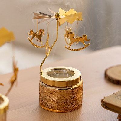 Ins Decor Relief Starry Sky Round Carousel Soy Wax etherische olie geurkaarsen