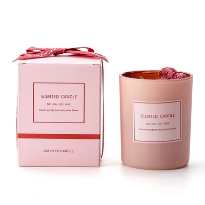 Van het Etiket Roze Romantische Aromatherapy van het AROMAhuis de Privé Kaarsen van de de Luxe Droge Bloem Bemerkte Soja voor Gebeurtenissenscène