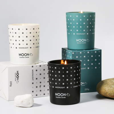 Van de de Douaneluxe van het AROMAhuis van de het Huwelijksmoeder Noordse van de de Dagmaan van de de Geur Rookloze Soja de Wasaromatherapy Bemerkte Kaars in Glas