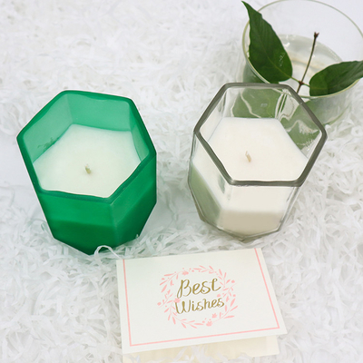 De Sojawas Bemerkte Kaars van het aromahuis met Aangepaste Hexagon Kaarskruik voor Huisdecoratie