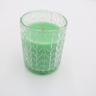 Was van de de Kaarssoja van het douane7.5oz de Groene Votive Glas Kruik Bemerkte met Deksels