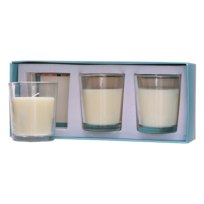 Van de Douanearomatherapy van het aromahuis van de het Glaskruik de Kaars Witte 70g*3 voor Huwelijksverjaardag
