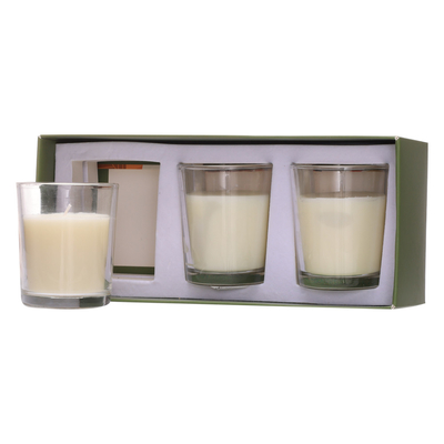 Van de Douanearomatherapy van het aromahuis van de het Glaskruik de Kaars Witte 70g*3 voor Huwelijksverjaardag