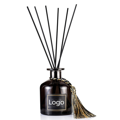 De houten Rotan Zwart Reed Diffuser Bottle 50ml van de Dekselgeur met Stok