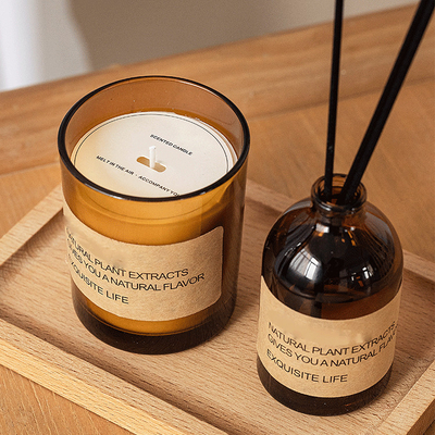 Privé Etiketglas Bemerkte Kaarsen en Reed Diffuser Home Fragrance Gift-Reeks