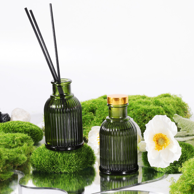 Garden Fragrance Glass Bottle Reed Diffuser Private Label 100ml met gouden metalen deksel