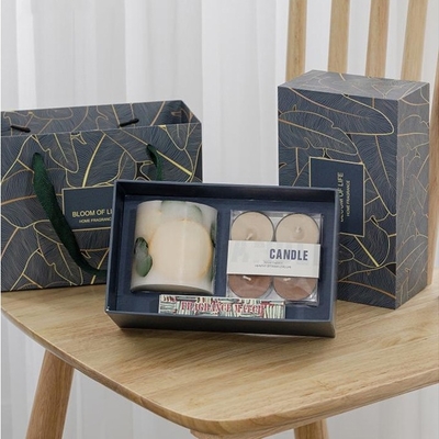 Cilindrische Cup Bloem Geur Thee Wax Geurkaars Gift Set Voor Bruiloft