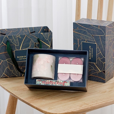 Cilindrische Cup Bloem Geur Thee Wax Geurkaars Gift Set Voor Bruiloft
