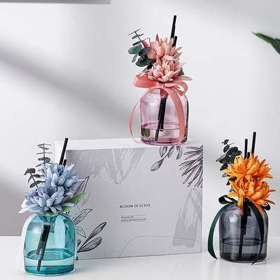 Flower Fiber Stick Parfum Aromatherapie Glazen Fles Ronde Reed Diffuser 400ml