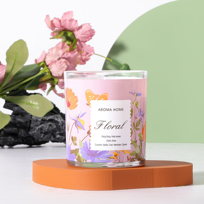 Private Label Aromatherapie Glazen Luxe Soja Geurkaars 220G 8x9cm