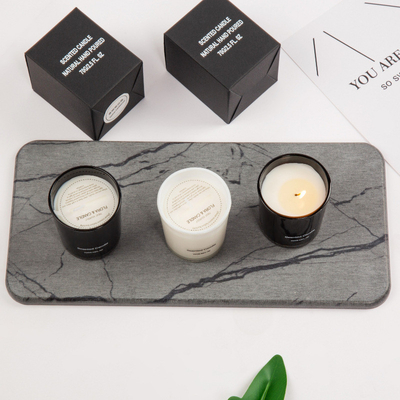 AROMA HOME Private Label Luxe Geurkaars Glas Zwart Wit