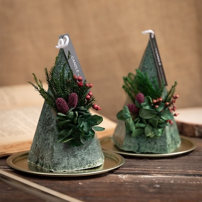 Bloem Piramide Type Kegel Kerstboom Pijler Kaars Rookloos Wit Groen Rood 140g