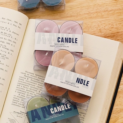 AROMAhuis 4 PCs-Pak Hoge Aromatherapy DIY - de Thee Lichte Kaarsen van Rose Fragrance Soy Wax Scented van de kwaliteitsgember oranje