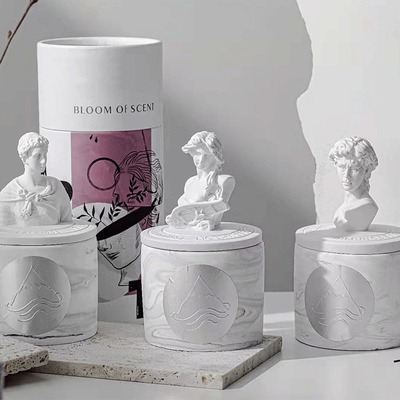 Van de de Kaarsengeur van de AROMAdouane Decoratieve van het Beeldhouwwerkdavid statue vessels candles scented Griekse Ceramische de Kaarskruik met L