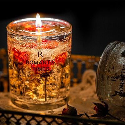 Van de het Decorbloem van het AROMAhuis van de Geurjelly fragrance candle luxury private van het het Etiketgel de Sojawas Bemerkte Kaars in Glaskruik
