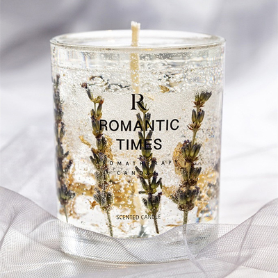 Van de het Decorbloem van het AROMAhuis van de Geurjelly fragrance candle luxury private van het het Etiketgel de Sojawas Bemerkte Kaars in Glaskruik