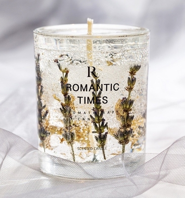 Van de het Decorbloem van het AROMAhuis van de Geurjelly fragrance candle luxury private van het het Etiketgel de Sojawas Bemerkte Kaars in Glaskruik