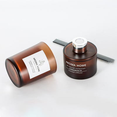 Het AROMAhuis heet-verkoopt van de het Glaskruik van de Oliegeur Reeks van de Luxe de Bruine Reed Diffuser Scented Candles Gift