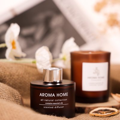 Het AROMAhuis heet-verkoopt van de het Glaskruik van de Oliegeur Reeks van de Luxe de Bruine Reed Diffuser Scented Candles Gift