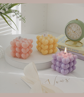 INS van het AROMAhuis OEM Rubik bemerkte de Geometrische van de de sojawas van Kubusaromatherapy kaars van de de kubusbel kaarsen voor huisdecoratie