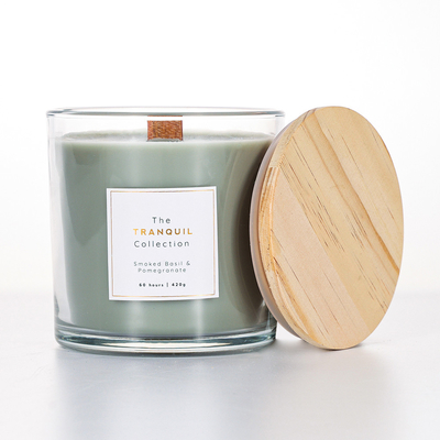 De met de hand gemaakte Witte Kaars van Sage Outdoor Glass Scented Soy van de Schuurvanille voor Huis