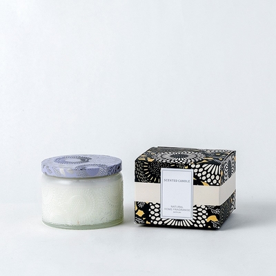 Van het de Gift Vastgesteld Soja In reliëf gemaakt Patroon van de Aromatherapygeur Geestelijk de Kaars Privé Etiket