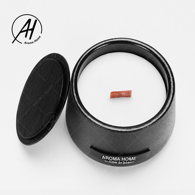Het zwarte Matte Glass Jar Soy Wax Bemerkte van de de Kaarsendouane van het Aromahuis Privé Etiket