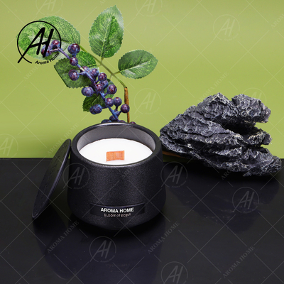 Het zwarte Matte Glass Jar Soy Wax Bemerkte van de de Kaarsendouane van het Aromahuis Privé Etiket