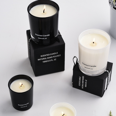 Van de het Glaskruik van het AROMAhuis Kaarsen de Op hoog niveau 2.5OZ 7.6OZ 10OZ in Zwart Bemerkt Wit