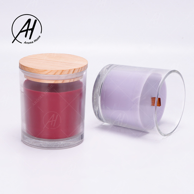 Van het het Dekselhuis van de glaskruik Houten de Kaarsen Privé Etiket 8OZ van Dor Custom Soy Wax Scented