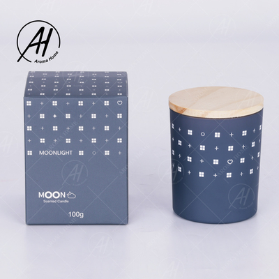Van de het Glaskruik van het AROMAhuis van de het Deksel Rookloos Soja Houten de Kaars Privé Etiket 5.5OZ 7OZ 8OZ
