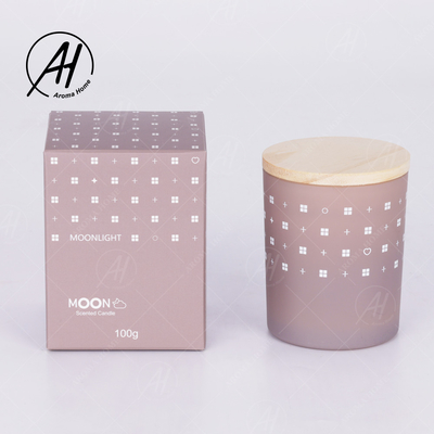 Van de het Glaskruik van het AROMAhuis van de het Deksel Rookloos Soja Houten de Kaars Privé Etiket 5.5OZ 7OZ 8OZ
