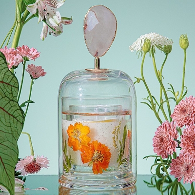 De Geurkaars van Crystal Cup Healing Soy Wax van de Aromatherapy Onsterfelijke Bloem met Dekking