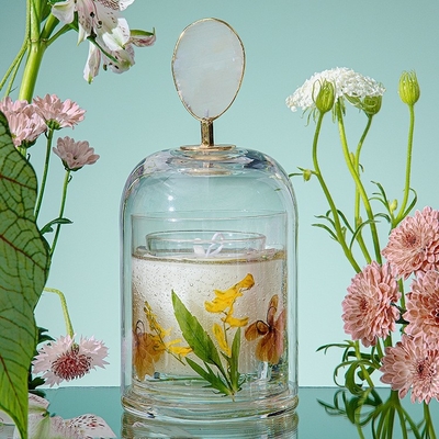 De Geurkaars van Crystal Cup Healing Soy Wax van de Aromatherapy Onsterfelijke Bloem met Dekking