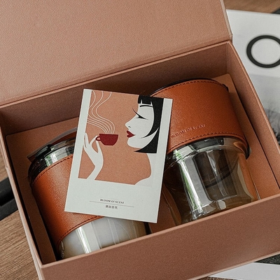 Hoog - van de de Sojawas van kwaliteitsaromatherapy van de de Koffiekop bemerkte de Zwarte de Gift Vastgestelde Doos Kaars