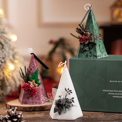 De romantische Piramidetype van de Bloemkerstboom Kaarsen van de Kegelpijler met 2pcs-Giftdoos