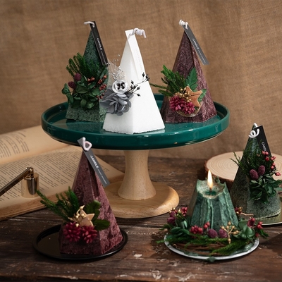 De romantische Piramidetype van de Bloemkerstboom Kaarsen van de Kegelpijler met 2pcs-Giftdoos