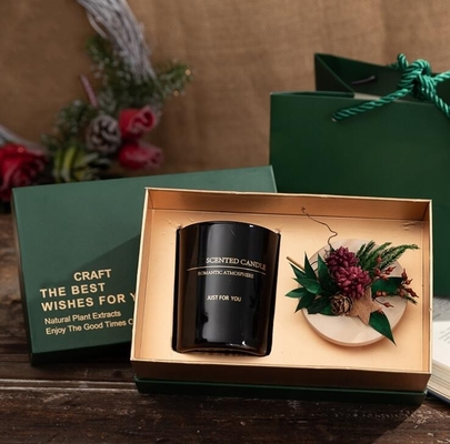 Van de het Dekselkerstmis Bemerkte Kaars van de bloem de Zwarte Groene Was Houten Doos van de het Huwelijksgift