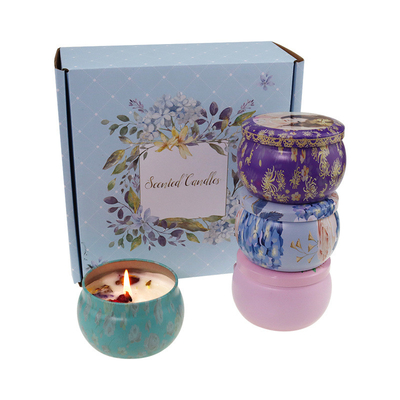 Het aangepaste Privé Etiket bemerkte Droge de Giftreeks van Bloemcrystal soy wax tin candle