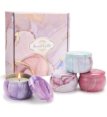 Het aangepaste Privé Etiket bemerkte Droge de Giftreeks van Bloemcrystal soy wax tin candle
