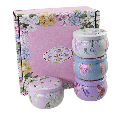 Het aangepaste Privé Etiket bemerkte Droge de Giftreeks van Bloemcrystal soy wax tin candle