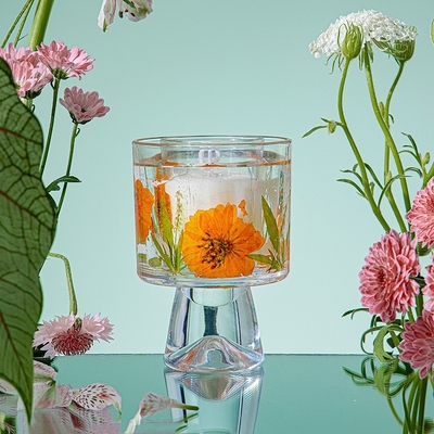 Van de de Gift het Decoratieve Droge Bloem van de etiketdouane van de het Glaskruik Gel Was Bemerkte Jelly Candles