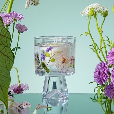 Van de de Gift het Decoratieve Droge Bloem van de etiketdouane van de het Glaskruik Gel Was Bemerkte Jelly Candles