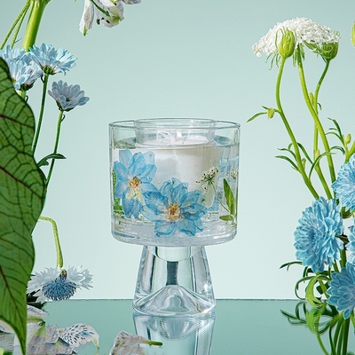 Van de de Gift het Decoratieve Droge Bloem van de etiketdouane van de het Glaskruik Gel Was Bemerkte Jelly Candles