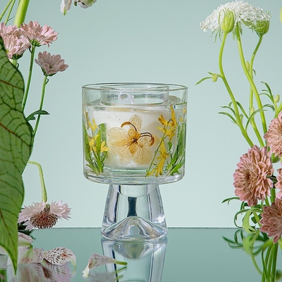 Van de de Gift het Decoratieve Droge Bloem van de etiketdouane van de het Glaskruik Gel Was Bemerkte Jelly Candles