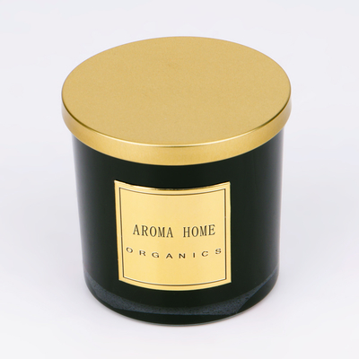 Gouden van de het Glasfles van het Metaaldeksel Zwart van de het Huiswas van de de Geursoja de Kaars Privé Etiket 14OZ 400g