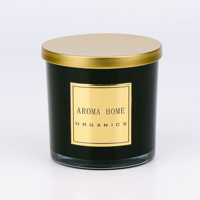 Gouden van de het Glasfles van het Metaaldeksel Zwart van de het Huiswas van de de Geursoja de Kaars Privé Etiket 14OZ 400g